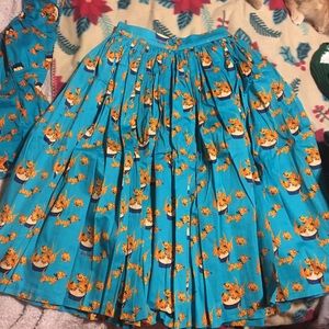 PinupGirl Clothing Cats Peasant Top & Skirt